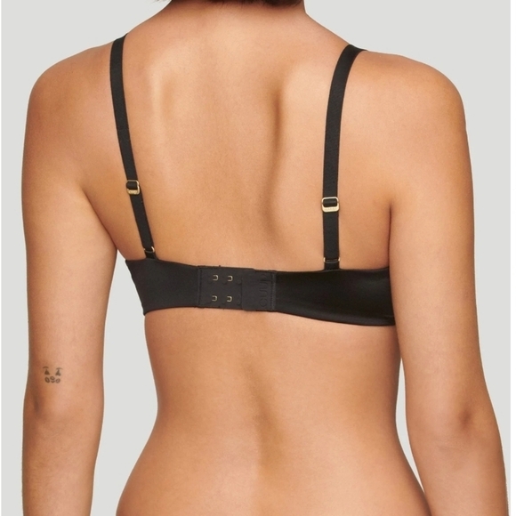 CUUP Bra The Plunge Satin Mesh Black Shine Bra 32H - Picture 2 of 16